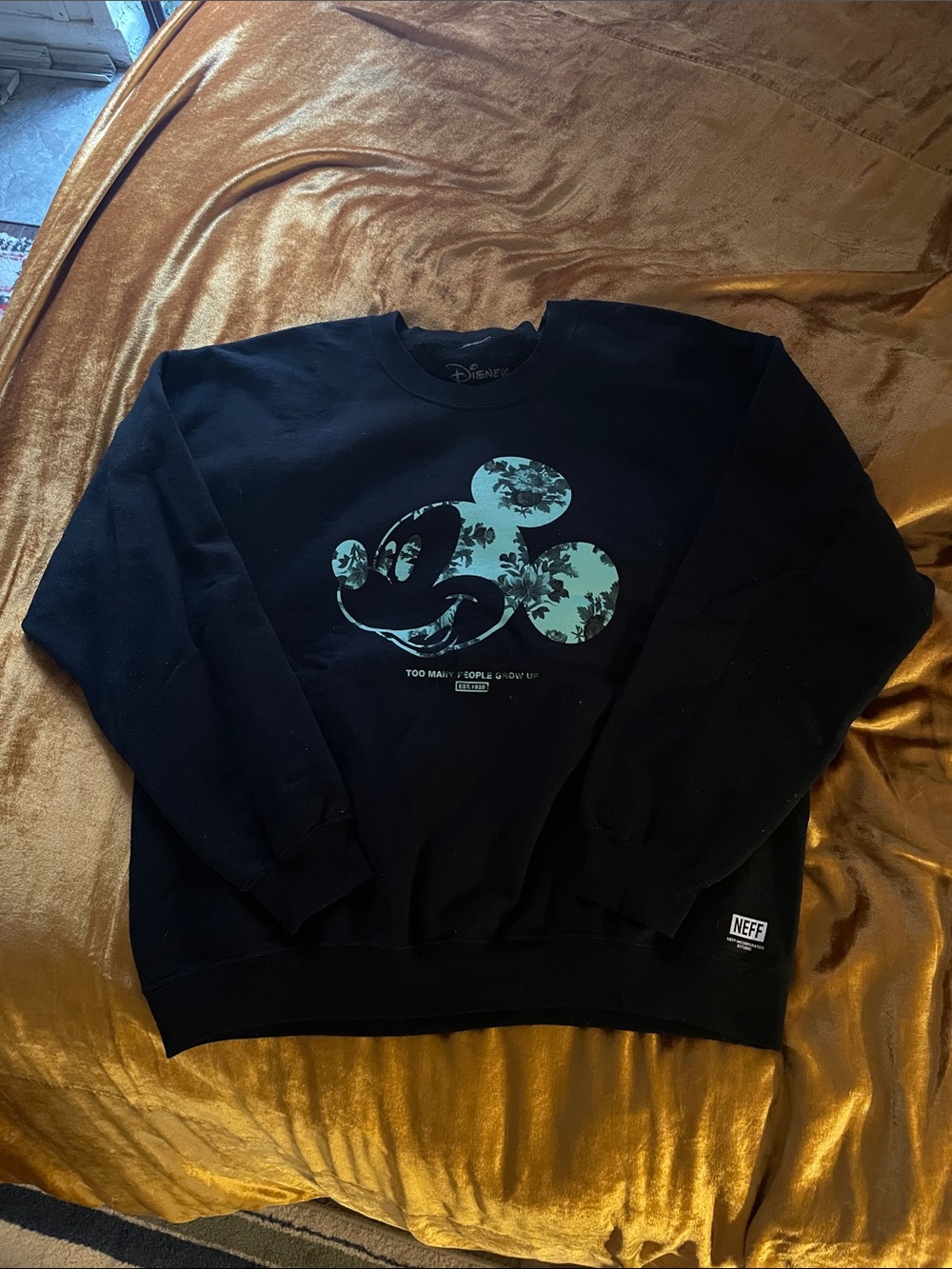 Neff Crewneck Sweatshirt with Floral Mickey Print